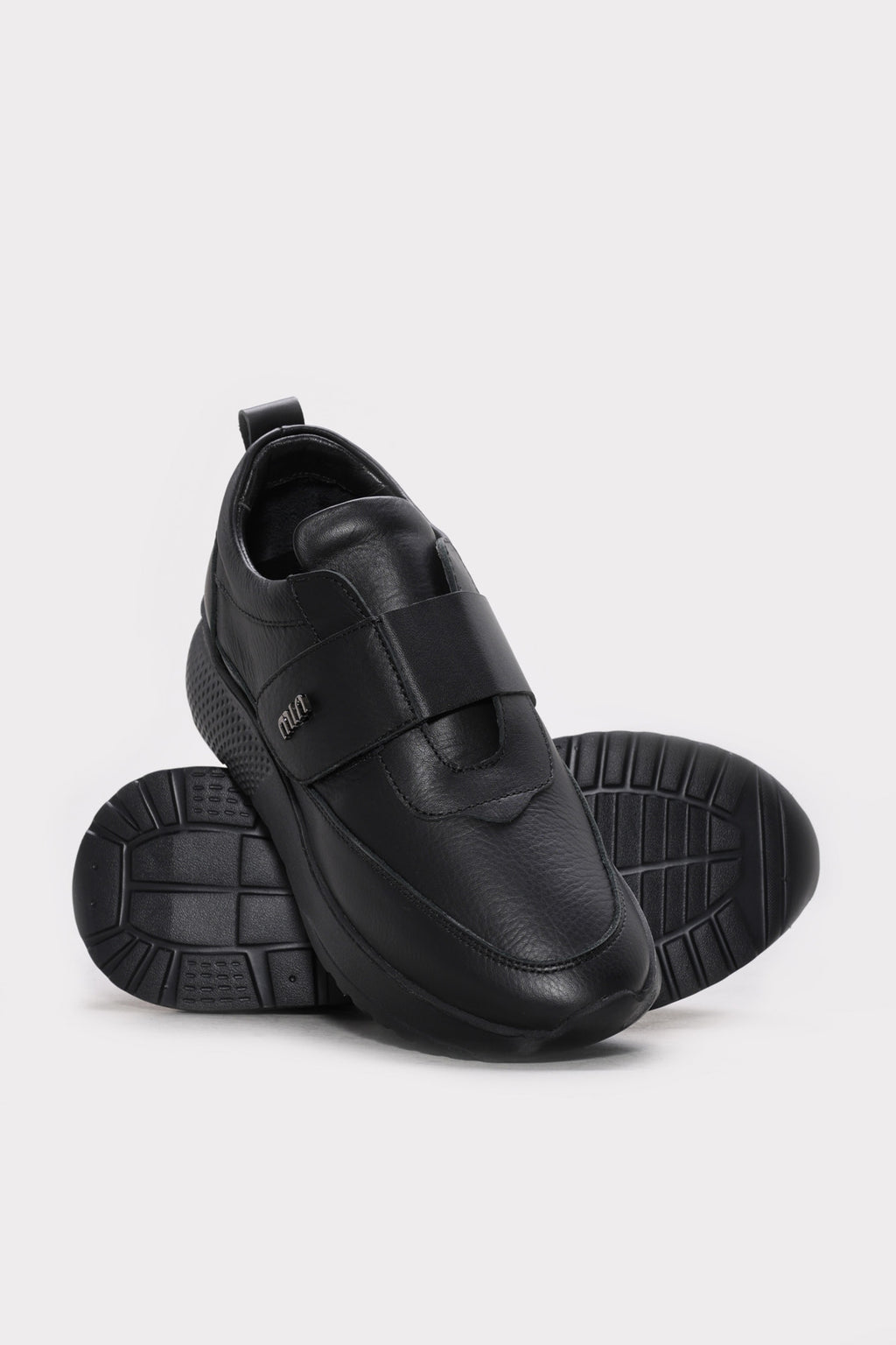 Genuine Leather Black Black Woman Casual Shoe